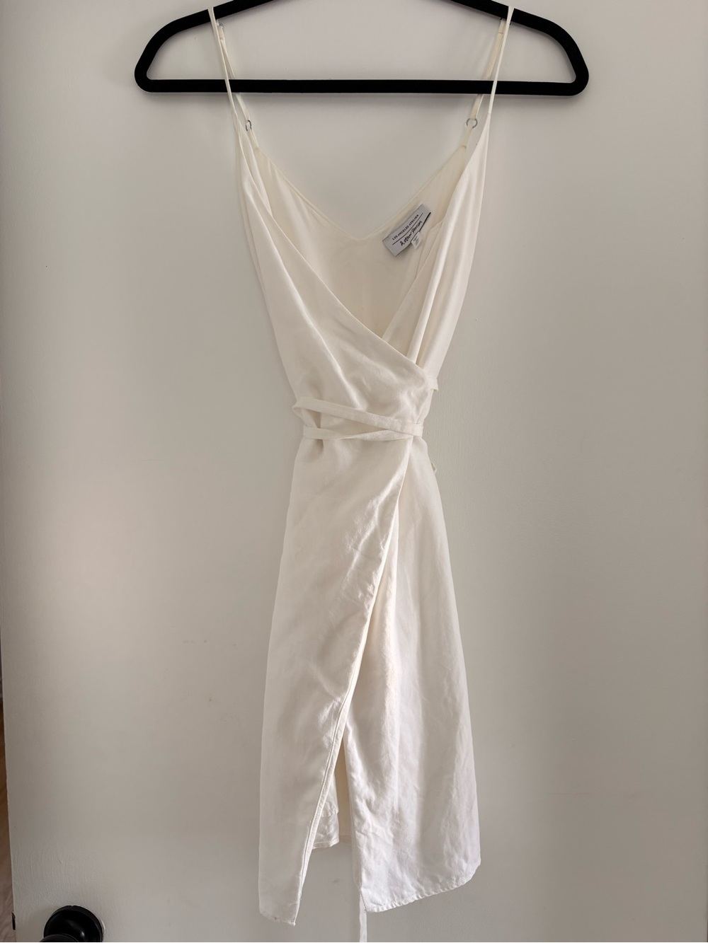 & Other Stories Cream Wrap Midi Dress with Spaghetti Straps